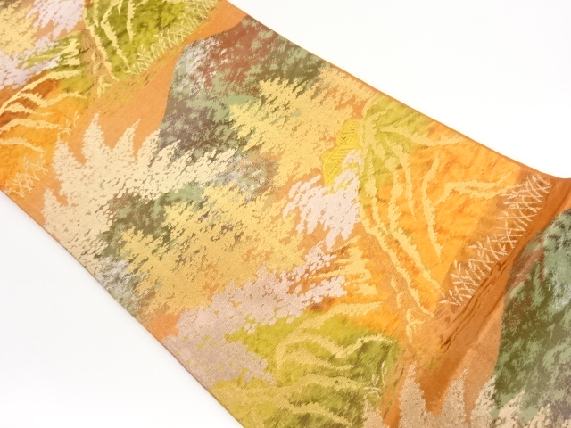 JAPANESE FUKURO OBI / WOVEN SCENERY OF HOUSE